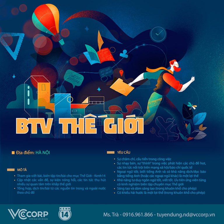 Công Ty Truyền Thông VCCorp Tuyển Dụng Biên Tập Viên Chuyên Mục Thế Giới Full-time 2019